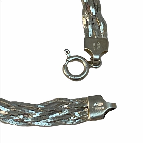 Sterling silver Italy weave multi strand bracelet - Picture 3 of 5
